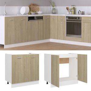 vidaXL Spülenunterschrank Sonoma-Eiche 80x46x81,5 cm Holzwerkstoff