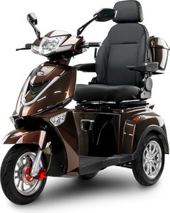 Elektrický skútr pro seniory BILI BIKE SHINO G4 GEL se silničním průkazem, tříkolka, TRIKE, 1000 W, 60V 20Ah, 25 km/h, hnědý
