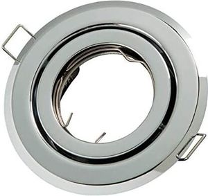 Einbaustrahler GU10 Ø85mm Bohrloch Schwenkbar 35° Eisen inkl. GU5.3 Fassung für LED Leuchtmittel 50mm Chrome Rund Einbaustrahler GU10 Ø85mm Bohrloch Schwenkbar 35° Eisen inkl. GU5.3 Fassung für LED Leuchtmittel 50mm Chrome Rund