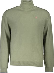 Grüner Herrenpullover mit Rollkragen und Stickerei – Stilvoll & Warm, Größe: 2XL Farbe: Verde
