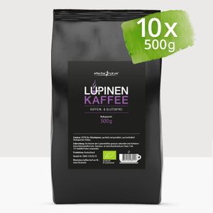 Lupinenkaffee - 10 x 500 g Pulver - Der ideale Kaffeeersatz - Gluten- und koffeinfrei - Bio-Qualität