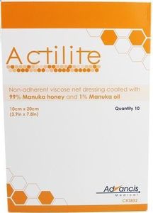 Actilite 10x20 cm medový obväz na rany 10 ks