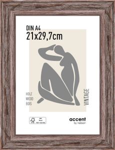 accent by nielsen Holz Bilderrahmen Vintage, 21x29,7 cm (A4), Braun