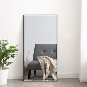 Wandspiegel ’Novoli’ 50 x 100 cm Kunststoffrahmen Schwarz