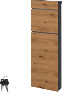 ML-Design Standbriefkasten freistehend, Braun/Holzoptik, 39,5x14,1x115 cm, aus rostfreiem Stahl