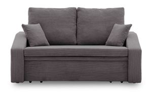 Sofa DORMA 148x86 - mit schlaffunktion - Farben zur Auswahl - komfortables Sofa - mit Bettkasten - Stoff POSO 022 Dunkelgrau