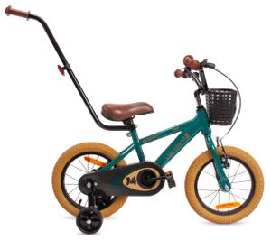 Detský bicykel pre chlapcov 14 palcov tréningové kolesá košík zvonček Verdant Rowan zelená