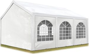 TOOLPORT Hochwertiges Partyzelt 4x6 m Pavillon Zelt ca. PE Plane 450 N Gartenzelt Festzelt Wasserdicht weiß