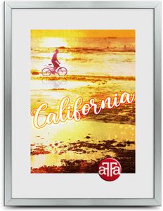 aFFa frames, California, Bilderrahmen aus Kunststoff, Fotorahmen, Rechteckig, mit Acrylglasfront, HDF-Hintergrund, Silber, A3, 29.7x42 cm