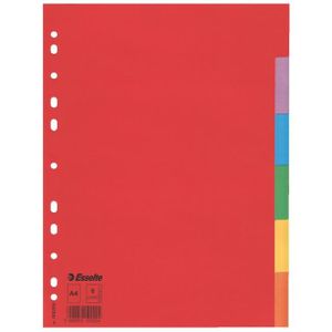 Esselte Register blanko Karton, 6 Blatt, A4, 160 g/qm, Mehrfarbig