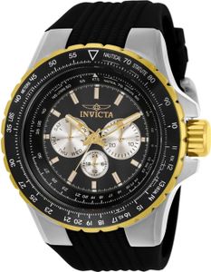 Invicta Aviator 33029 Herren uhr - Wasserdicht - Analog - Quarzuhrwerk - Edelstahl mit schwarzen zifferblat - 50mm Invicta Aviator 33029 Herren uhr - Wasserdicht - Analog - Quarzuhrwerk - Edelstahl mit schwarzen zifferblat - 50mm