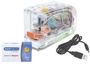 RAPESCO Elektrisches Heftgerät 626EL transparent