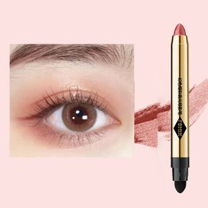 Doppelseitiger Perlglanz Lidschattenstift wasserfest glitzer Lidschatten Make-up-Stift Eye Brightener Stick rosa-orange