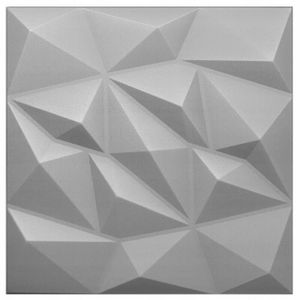 |5qm-20 Stück| 3D Wandpaneele Wandverkleidung Deckenpaneele Platten Paneele XPS Diamant Grau 50x50 cm
