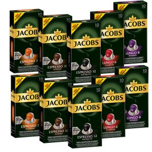 JACOBS Kapseln Espresso Lungo 5x20 Nespresso®* kompatible Kaffeekapseln Testset