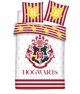 Harry Potter Hogwarts Bettwäsche-Set, Bettbezug 135 x 200cm, Kopfkissenbezug 80 x 80cm Baumwolle