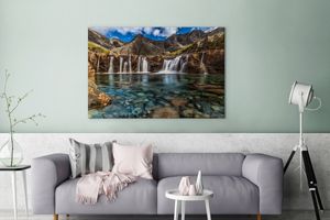 OneMillionCanvasses® - Leinwandbilder - 120x80 cm, Die Fairy Pools auf der Isle of Skye in Schottland, Wandbilder Kunstdruck Wanddekoration - Wanddekorationen - Wohnzimmer