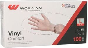 WORK-INN/PS Handschuhe, Vinyl puderfrei "Comfort" transparent Größe L