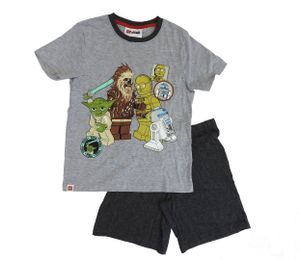 Lego Star Wars Kinder Schlafanzug kurz 2tlg. Shorty Pyjama Set Jedi R2D2 Jungen, Größe:140