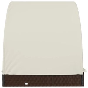 vidaXL 2-Personen-Sonnenliege mit Dach Braun 211x112x140 Poly Rattan vidaXL 2-Personen-Sonnenliege mit Dach Braun 211x112x140 Poly Rattan