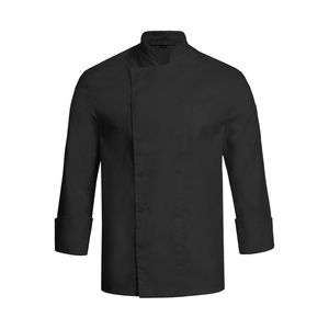 Greiff GASTRO MODA Herren Cuisine Basic Kochjacke Stehkragen Druckknöpfe Regular Fit Polyester/Baumwollmix OEKO TEX® Schwarz L