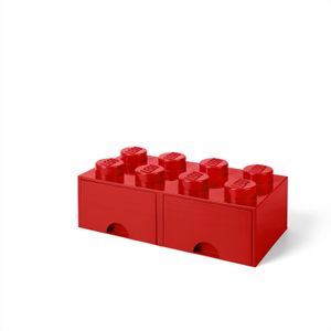LEGO Aufbewahrungsbox mit Schublade mit 8 Noppen, rot