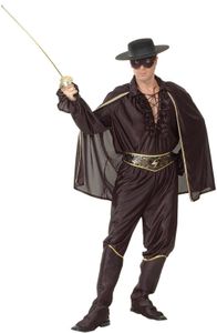 Düsteres Zorro Herrenkostüm schwarz