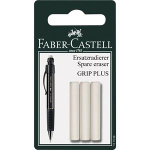 FABER-CASTELL Ersatzradierer für GRIP PLUS weiß 39 mm 3 Radierer