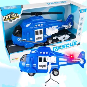 Malplay Policajný model vrtuľníka Hračka v mierke 1:16 Interaktívna policajná záchranná helikoptéra so svetlom a tónom pre deti od 3 rokov