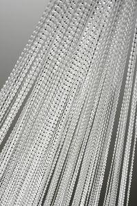 Türvorhang Fadenvorhang weiß 140x250 cm Gardine mit Polyester veredelt