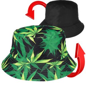 Versoli Bucket Hat - BH19 - Oboustranný letní klobouk Rybářská čepice Sun Hat Sun Protection Uni - Green GANJA
