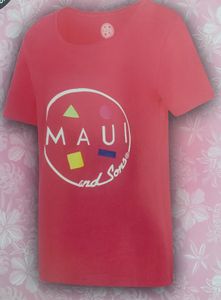 Maui and Sons® Damen T-Shirt Himbeere mit Aufdruck Gr.L 100% Baumwolle