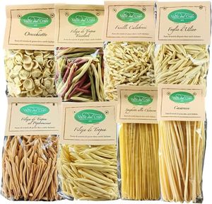 Italienische Artisan Pasta Calabrese 8 Packungen à 500g, gemischtes Sortiment Italienische, Spaghetti Fusilli Orecchiette , 4 Kg
