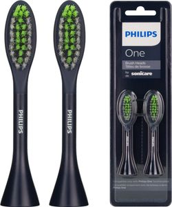 Philips | Aufsteckbürsten für Philips One BH1022/04 - 2er Pack - Dunkelblau - Effektive Reinigung - Originalqualität