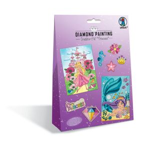 Ursus 43510002 - Diamond Painting Creative Set "Princess", Bastel-Set für Kinder zum kreativen Gestalten von Bildern, Anhängern und Stickern mit Diamanten