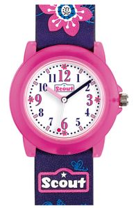 Dívčí hodinky Scout Crystal 305028 s květinovým motivem -Polyuretanřemínek - 30 mm