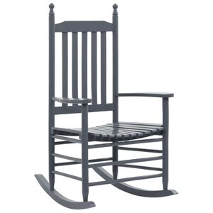 Möbel Outdoor Relaxsessel,Balkonstuhl Schaukelstuhl mit gebogener Sitzfläche Grau Pappelholz DE25713