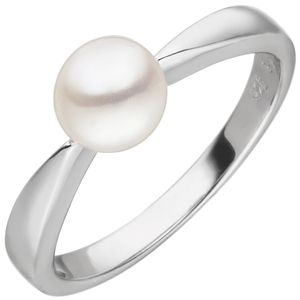Gr. 56 Damen Ring SWZP 925 Sterling Silber 1 Süßwasser Perle Perlenring Silberring