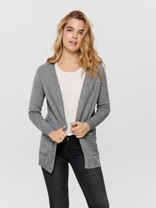 ONLY Damen Lange Strickjacke Stretch ONLLESLY Open Cardigan Gerippt | S