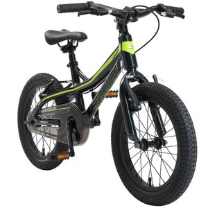 BIKESTAR Kinder Fahrrad MTB ab 4 Jahre | 16 Zoll Alu Mountainbike Kinderrad | Schwarz & Grün