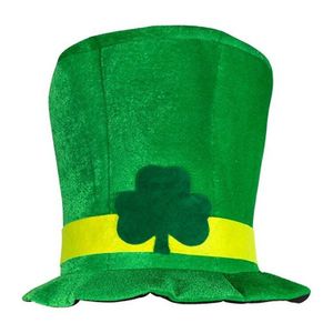 Leap St. Patrick's Day Kleeblatt-Zylinder aus grünem Samt für Männer und Frauen | St. Patrick's Day-Partys, Gastgeschenke, kämpfendes irisches Kobold-Kostüm, lustige Hüte - 1 Stück