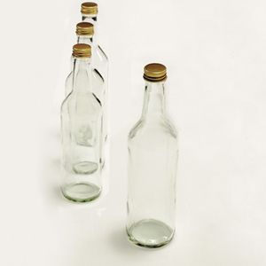 Gradhalsflaschen 0,5 L mit Verschluss 4 Stück