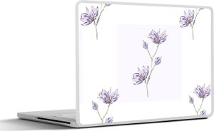 MuchoWow® Laptop Aufkleber Sticker Cover Blumen - Lila - Muster 36.5x27.5 cm - Laptop-Sticker