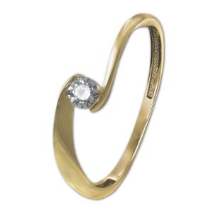 GoldDream Welle Ring weißer Zirkonia für Damen in der Größe 58 333er Gelbgold GDR530Y58