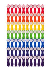 trendfinding 70 Wäscheklammern Regenbogen Design mit Softgrip und Edelstahlfedern