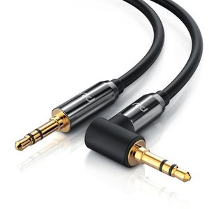 Primewire AUX zu 3,5-mm-Klinke Audio-Kabel 90° gewinkelt, HiFi Klinkenkabel Verbindungskabel  für Audiogeräte - 5m