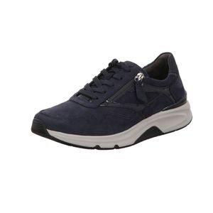 Gabor Comfort 36896-46 Rollingsoft Damen Sneaker, Blue, Leder, - Damenschuhe Bequeme Schnürschuhe, Blau, leder (nubuk tritan/lack)