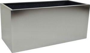 VIVANNO Pflanzkübel Pflanztrog aus Edelstahl "Maxi", Gebürstet 100x45x45 cm