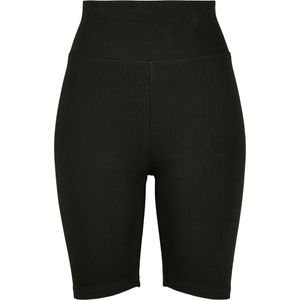 Urban Classics TB2632A  Ladies High Waist Cycle Shorts 2-Pack, Größe:XS, Farbe:BLACK/WHITE