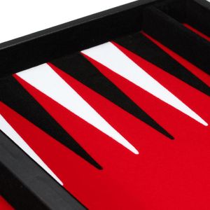 Philos 1730 - Backgammon Filzinlet rot-weiß-schwarz, medium, Koffer Kunstleder 4014156017306